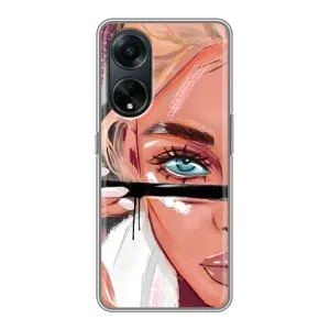 Силиконовый Чехол на Oppo A98 с картинкой Стильных Девушек (Девушка и ресницы)