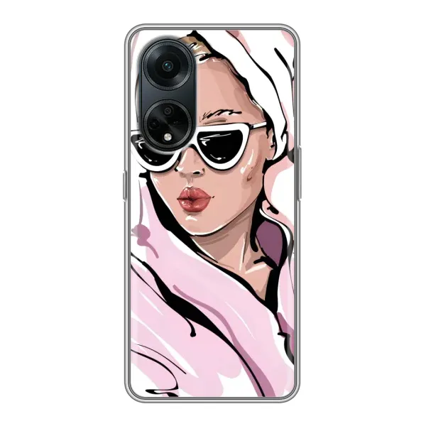 Чехол с рисунком «Девушка в халате» для OPPO A98