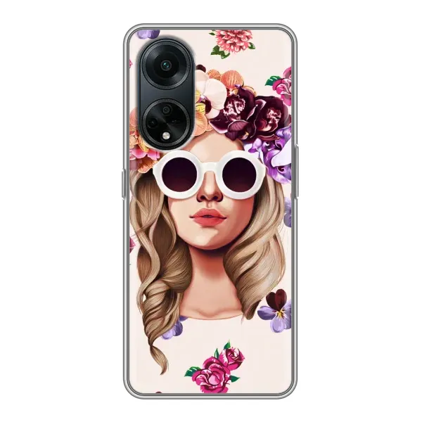 Чехол с рисунком «Девушка в очках» для OPPO A98