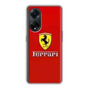 Силиконовый бампер с картинкой машины на Oppo A98 (Ferrari Logo)