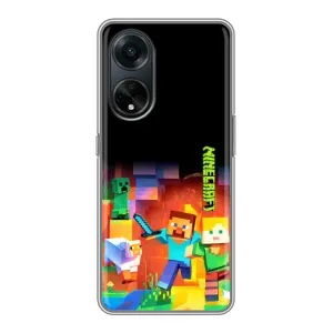 Чехлы для Oppo A98 (Персонажи Майн Крафт) (Герой Майнкрафт)