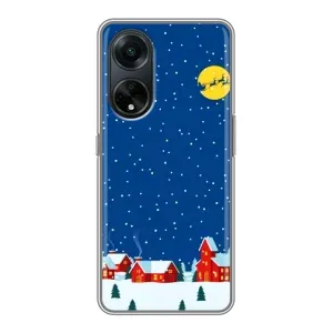 Силіконовий бампер на різдво для Oppo A98 (Місто в снігу)