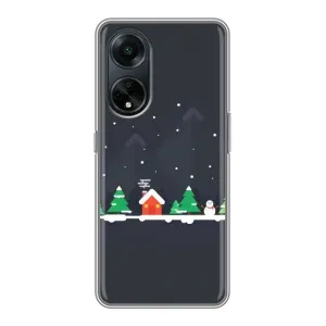 Силіконовий бампер на різдво для Oppo A98 (Місто зимове)