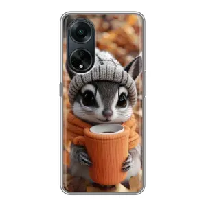 Печатный чехол «Зверята с кофе» для Oppo A98