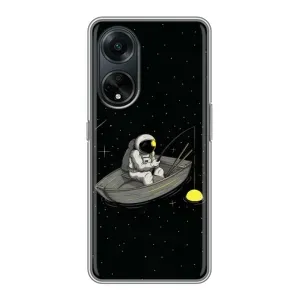 Силиконовый Чехол с принтом "Космонавты" на Oppo A98 (Космонавт на рыбалке)