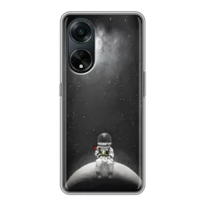 Силиконовый Чехол с принтом "Космонавты" на Oppo A98 (Космонавт романтик)
