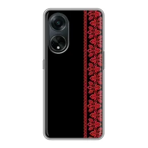 Силиконовый Чехол на Oppo A98 (Красная Вышиванка)