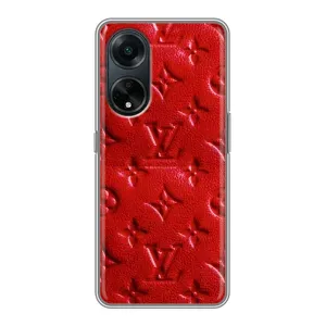 Текстурный Чехол Louis Vuitton для Оппо А98 (Красный ЛВ)