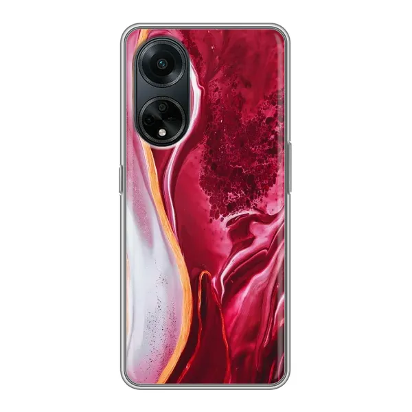 Чехол с рисунком «Красный мрамор» для OPPO A98 Чехол с рисунком «Красный мрамор» для OPPO A98