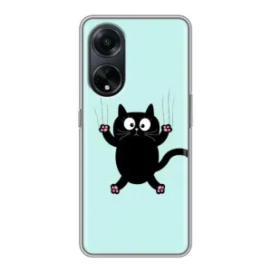 Силіконовий чохол з котиком для Oppo A98 (Падаючий кіт)