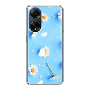 Чохол з Квітами для Oppo A98 (ромашки на блакитному)