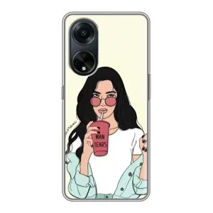 Силиконовый Чехол на Oppo A98 с картинкой Стильных Девушек (С напитком)