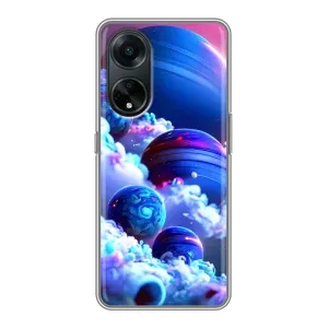 Чехлы КОСМОС для Oppo A98 (Синие планеты)