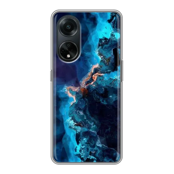 Чехол с рисунком «Синий мрамор» для OPPO A98 Чехол с рисунком «Синий мрамор» для OPPO A98