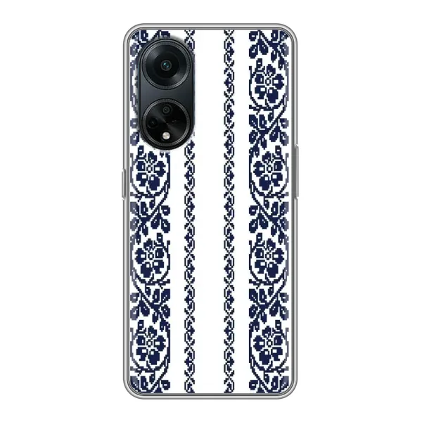 Чехол с рисунком «Синяя вышиванка» для OPPO A98 Чехол с рисунком «Синяя вышиванка» для OPPO A98