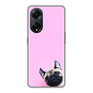 Бампер для Oppo A98 з картинкою "Песики" (Собака на рожевому)