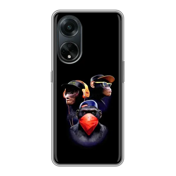 Чехол с рисунком «Три обезьяны» для OPPO A98 Чехол с рисунком «Три обезьяны» для OPPO A98