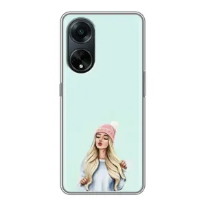 Силиконовый Чехол на Oppo A98 с картинкой Стильных Девушек (В шапке)