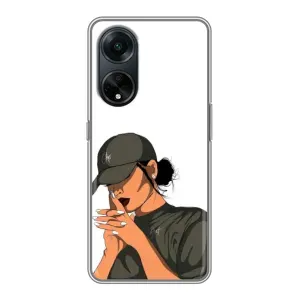 Силиконовый Чехол на Oppo A98 с картинкой Стильных Девушек (В зеленом)