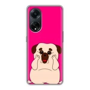 Чехол (ТПУ) Милые собачки для Oppo A98 (Веселый Мопсик)