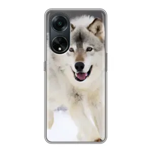 Чехол с Волком на Oppo A98 (Волк на снегу)