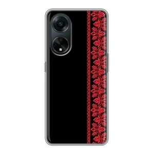 Силиконовый Чехол на Oppo A98 с картинкой Вышиванки (Вышиванка на черном)