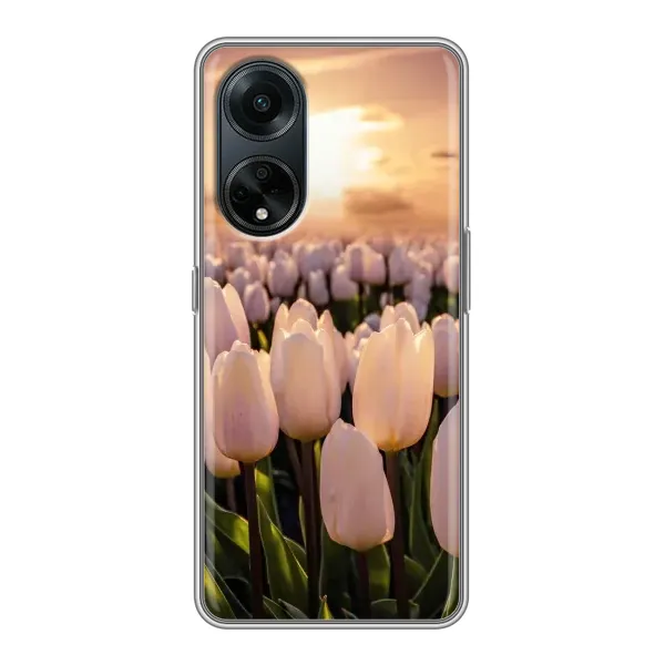 Чехол с рисунком «Закат с цветами» для OPPO A98 Чехол с рисунком «Закат с цветами» для OPPO A98