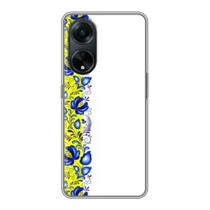 Силиконовый Чехол на Oppo A98 с картинкой Вышиванки (Желто-синяя вышиванка)