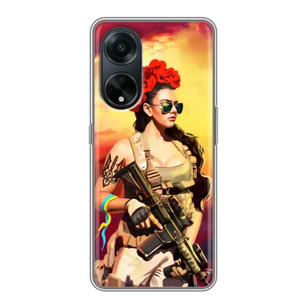 Чехол с рисунком «Женщина солдат» для OPPO A98 Чехол с рисунком «Женщина солдат» для OPPO A98