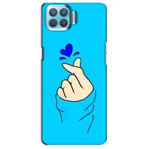 Чохол (Знак сердечка) для Oppo F17 Pro (Сердечко на синоьому)