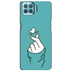 Чохол (Знак сердечка) для Oppo F17 Pro (Сердечко на бірюзовому)