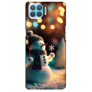 Чехлы на Новый Год Oppo F17 Pro (Снеговик праздничный)
