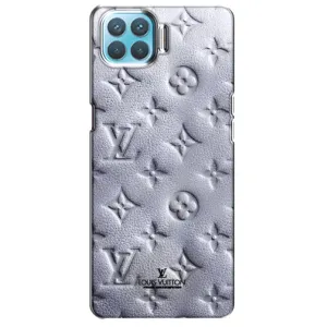 Текстурный Чехол Louis Vuitton для Оппо Ф17 (Белый ЛВ)