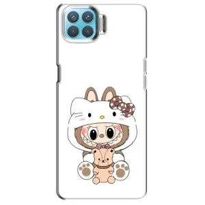 Чехол с принтом Лабубу для Oppo F17 (Белый Лабубу)