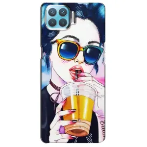 Чехол с картинкой Модные Девчонки Oppo F17 (Девушка с коктейлем)