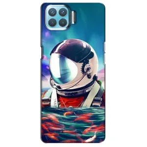 Силиконовый Чехол с принтом "Космонавты" на Oppo F17 (Космонавт в воде)