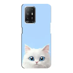Чехол на тематику: Коты для OPPO F19 Pro Plus 5G (Белый кот)