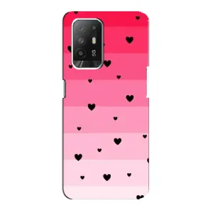 Чохли з тематикою "Маленькі Сердчеки" на Oppo F19 Pro Plus 5G (Чорні сердечка)