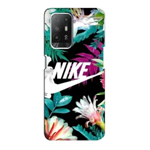 Силиконовый Чехол на Oppo F19 Pro Plus 5G с картинкой Nike (Цветочный Nike)