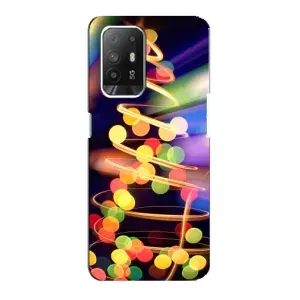Чехол Новогодняя Елка на Oppo F19 Pro Plus 5G (Гирлянды)