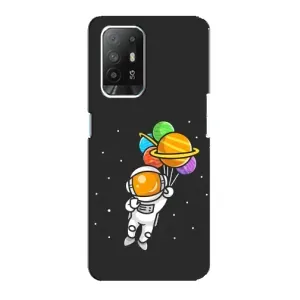 Силиконовый Чехол с принтом "Космонавты" на Oppo F19 Pro Plus 5G (Космонавт с шариками)