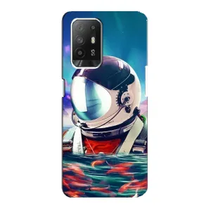 Силиконовый Чехол с принтом "Космонавты" на Oppo F19 Pro Plus 5G (Космонавт в воде)