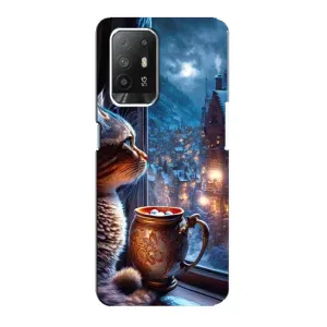 Чехлы на Новый Год Oppo F19 Pro Plus 5G (Кот новогодний)