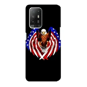 Чехол Флаг USA для Oppo F19 Pro Plus 5G (Крылья США)