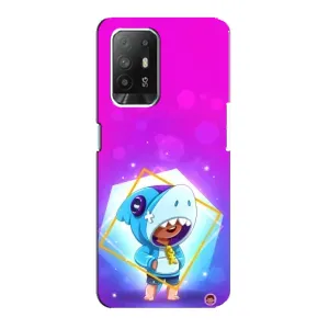 Чехол Бравл Старс для Oppo F19 Pro Plus 5G (Леон в костюме Акулы)