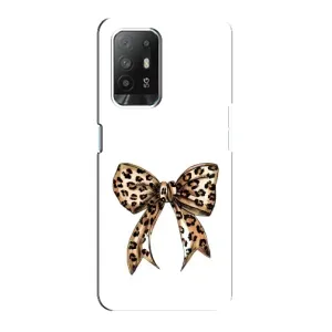 Чехол банты для Oppo F19 Pro Plus 5G (Леопардовый принт)