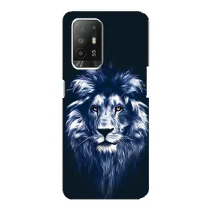Чехол с картинкой на Oppo F19 Pro Plus 5G (Лев - синий)