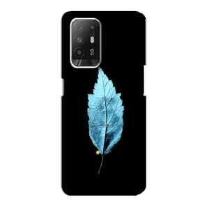 Чехол с картинками на черном фоне для Oppo F19 Pro Plus 5G (Листочек)
