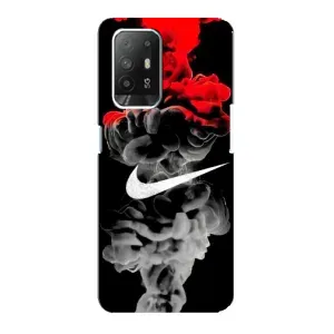 Силиконовый Чехол на Oppo F19 Pro Plus 5G с картинкой Nike (Nike дым)