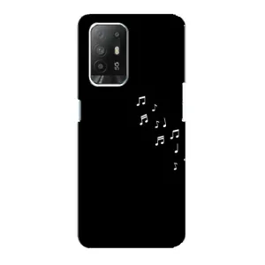 Чехол с картинками на черном фоне для Oppo F19 Pro Plus 5G (Ноты)